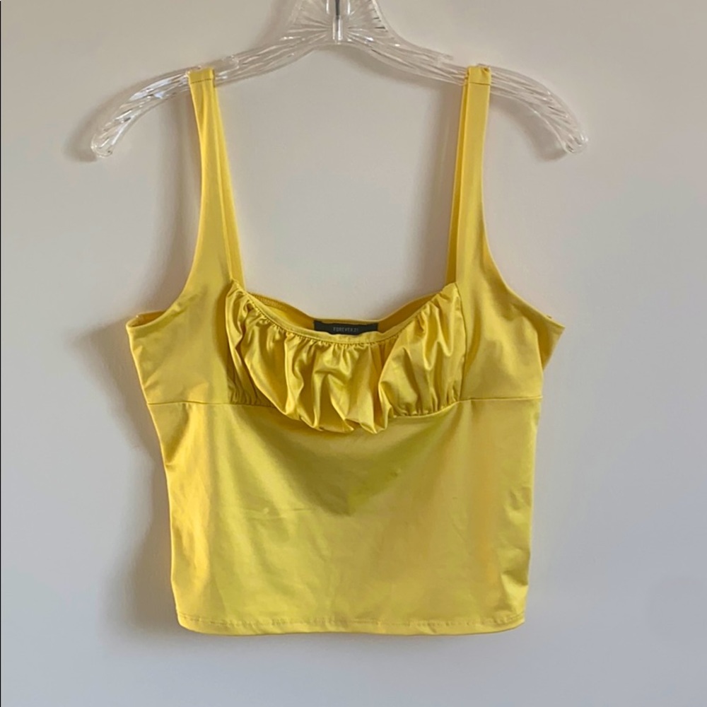 Yellow Ruched Women’s Crop Top